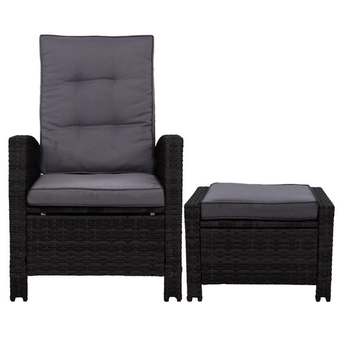 NNEDSZ Sun lounge Recliner Chair Wicker Lounger Sofa Day Bed Outdoor Furniture P - Picture 3 of 7