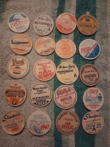 Vintage Lot Of 20 Different Milk Bottle Caps