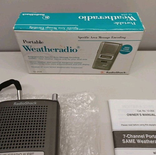 Radio Shack radio meteo portatile 12-254 con scatola e manuale originali. - Foto 2 di 10