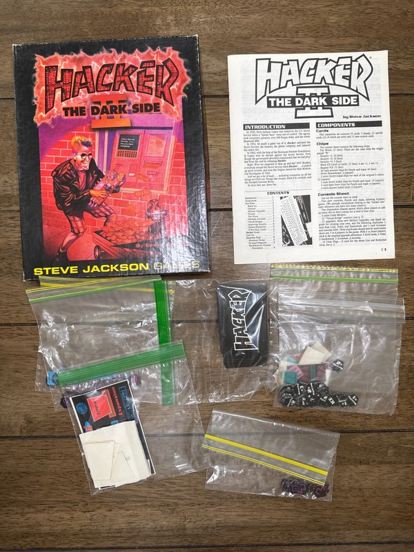 Hacker The Dark Side Expansion Steve Jackson Games COMPLETE Cyberpunk Card Game 