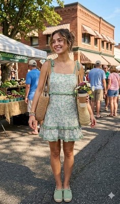 Live To Be Spoiled Sage Green Floral Mini Dress Boho Size XXL