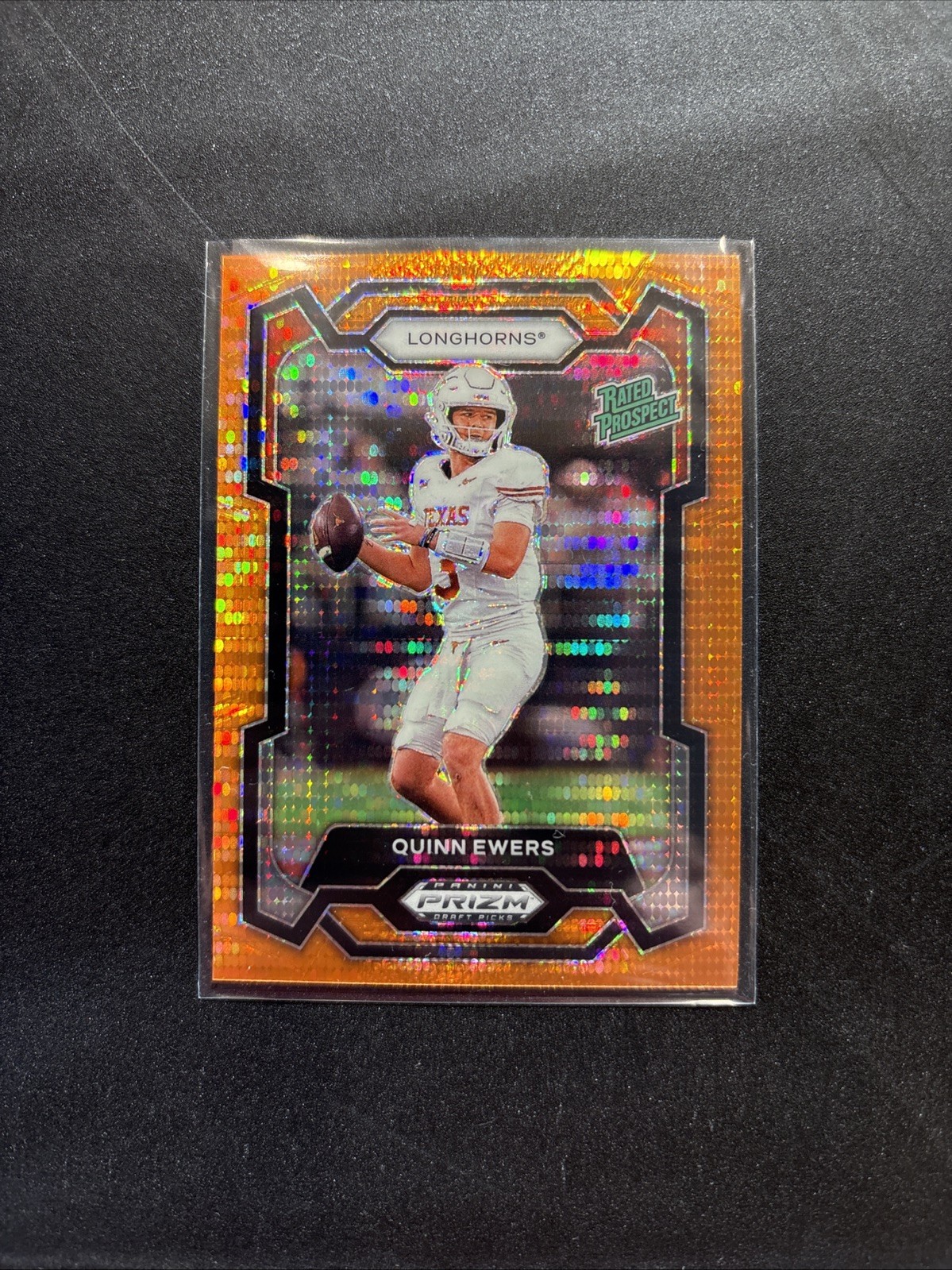 2024 Panini Prizm Draft Picks #191 Quinn Ewers Rated Prospect Orange Pulsar /49