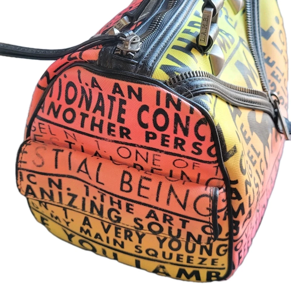 Vintage Y2K L.A.M.B. Bolso Worthington Speedy en Neón Rasta Ombre-Gwen Stefani Foto 3 de 4