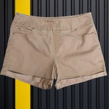 Time and Tru Womens Denim Shorts Pull On Comfort Waistband Taupe Size XL 16-18 