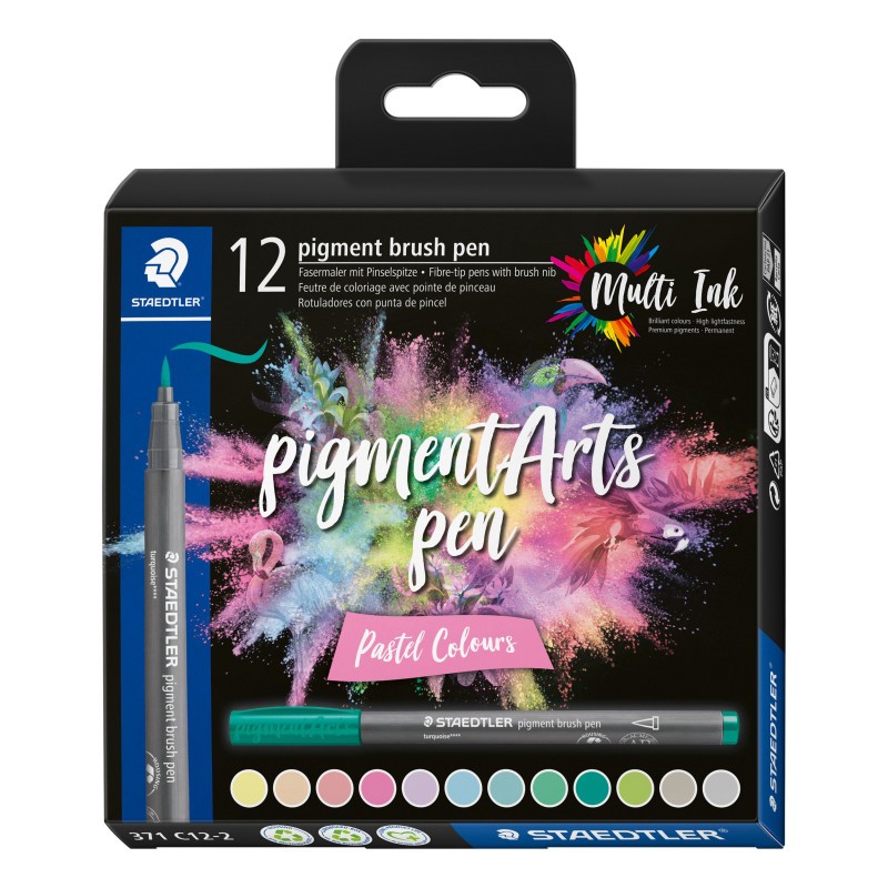 Feutres pointe pinceau Staedtler Pigment Arts Pen pastel sans bavure pour papier fin