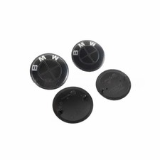 Bmw Carbon Fiber Dark Knight Roundel Grommets Front Hood Rear Trunk Emblem Badge