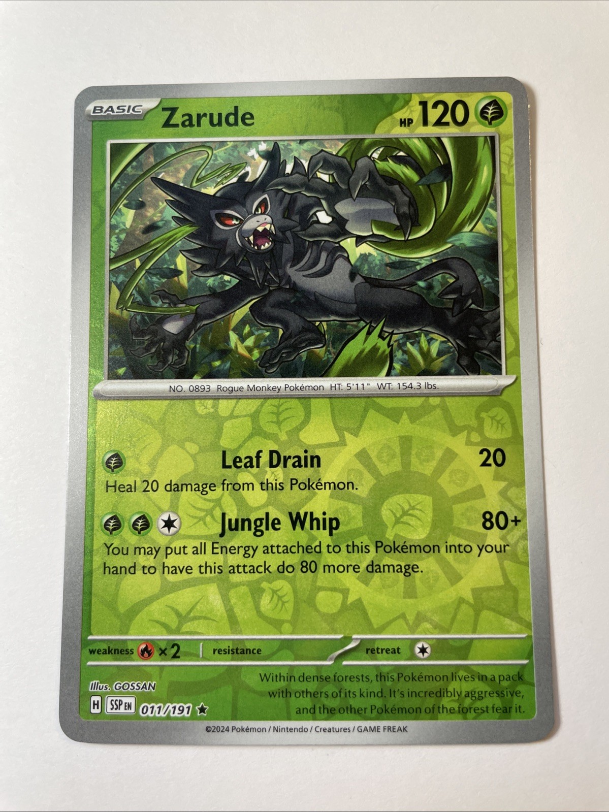 Zarude 011/191 - Sv08: Surging Sparks Reverse Holo (NM)