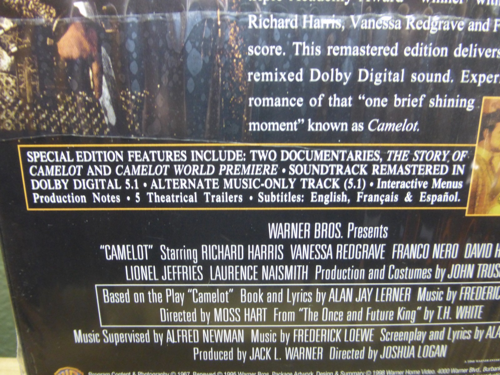 Camelot (DVD, 1997, Special Edition) Richard Harris Warner Bros Snapcase New