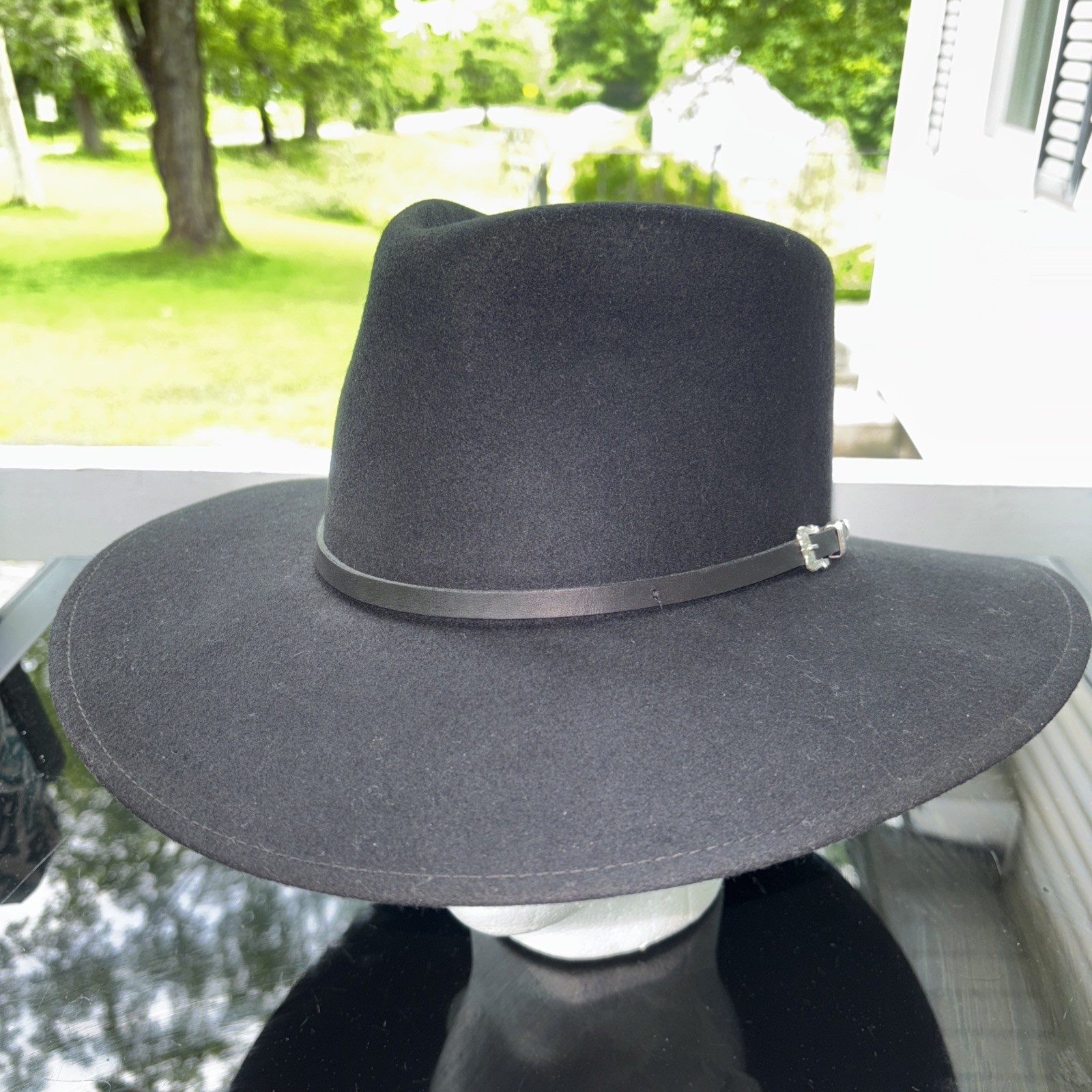 Stetson Mello Felt Black Wool Mens Hat Size Medium Made in USA