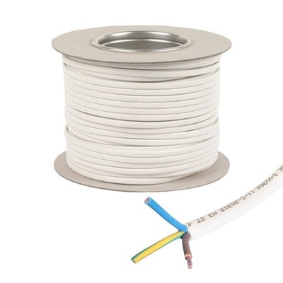 Weiß Gummi Flexkabel 3-adrig 1,5mm 16A Verlängerungskabel 300/500V Gummidraht