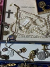 10 Lb Costume Jewelry Medal Pin Lot GF Gold Sterling Religious Sorrelli Military