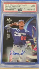 Dennis Santana - 2018 Bowman Platinum Top Prospects Autograph  PSA 9