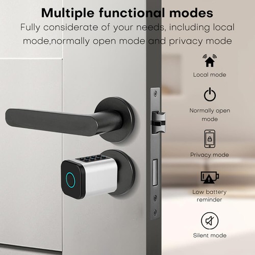 Tuya Smart Türschloss Zylinder Fingerabdruck Passwort Karte APP Entsperren mit Schlüssel - Bild 5 von 13