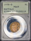 New Listing1938-D/D 5C Buffalo PCGS MS65 RATTLER - Buffalo Nickel RPM Variety Green Label