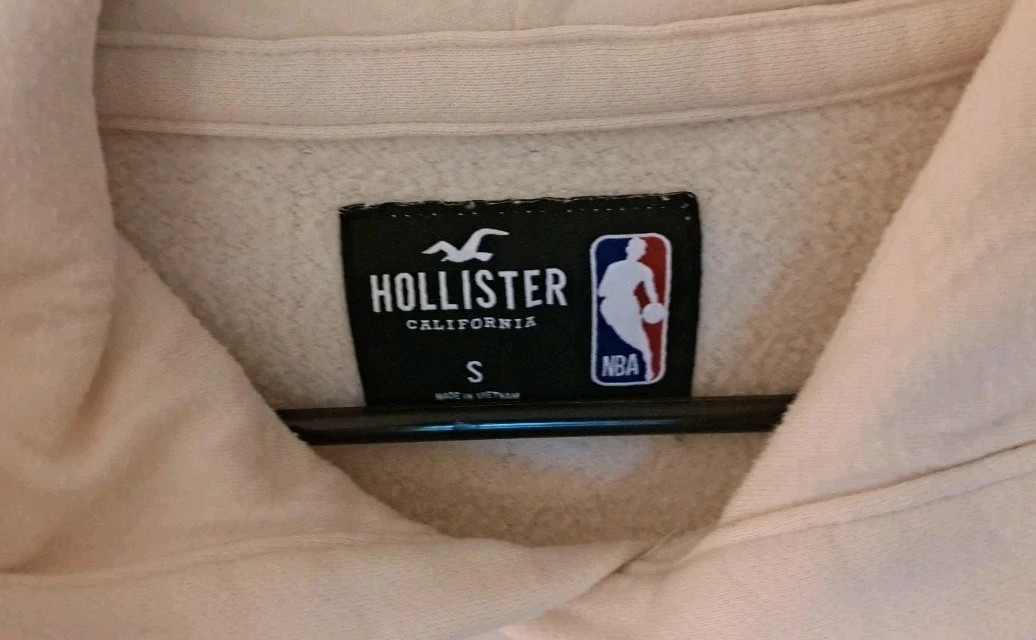 OFF WHITE Felpa con cappuccio Hollister colore avorio guerrieri taglia S