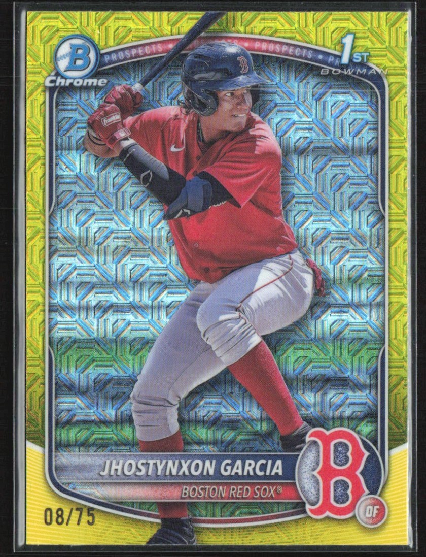 Jhostynxon Garcia 2025 Bowman Chrome Mega Box Mojo Yellow /75 #BCP-43 Boston Red