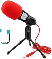 Computer Microphone,Condenser Microphone,3.5Mm Plug and Play Omnidirectional Mic