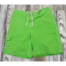 Polo Ralph Lauren Mens Lime Green Swim Trunks Cargo Pocket Mesh Lined Large