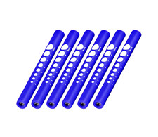 6 LED Diagnostic Pen Light Medical Nurse Penlights Pupil Gauge - Blue - 6 pack