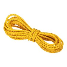 3mm Round Braided Leather Cord for Crafts Jewelry Making, Yellow(3 Yards)