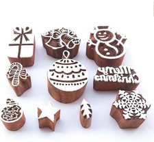 Royal Kraft Christmas Wooden Block Printing Stamps (Set of 10) Bulk01_10D