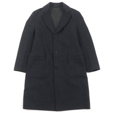 Excellent HERMES Chester coat Double Face Single Dark gray wool mens 48