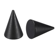 Wood Cone Ring Holder, 2 Pcs Finger Jewelry Display Stand, Black 50x35mm