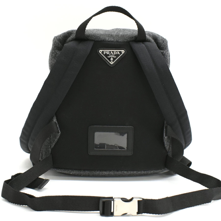 Prada Wool Backpack Mini Rucksack Gray Unisex Ver… - image 3