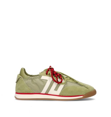 Back 70 Damen Sneaker grün Wildleder, Stoff