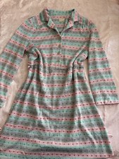 Women's Size 16 Multicolor Knit Polka Dot Striped Collared Button Shirt Dress