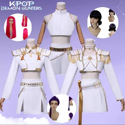 UNION YARD Kids Girls KPop Demon Hunters Costume Rumi Zoey Cosplay Fancy Dress Wigs OutfitS