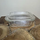 PYREX Corning Clear Glass Refrigerator Dish 603-B 1.2L With 603-C Lid Vintage