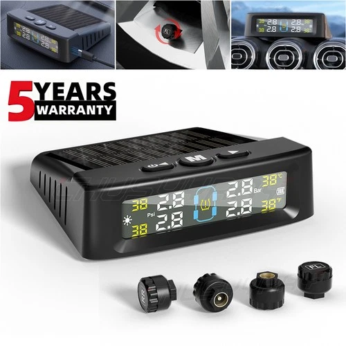RV Tire Pressure Monitoring System Real Time Solar Trailer TPMS 4 Sensors