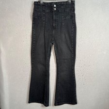 We The Free High-Waisted Black Flare Jeans With Button Fly Size 29