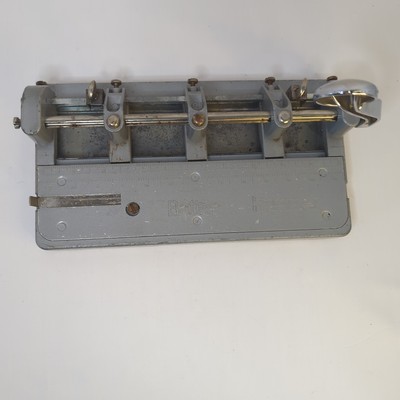 Vintage GBC Bates Hummer (3) Three Hole Punch Heavy Duty Adjustable Tested