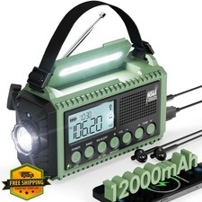 Emergency Weather Radio Hand Crank 12000mAh NOAA Solar Charger