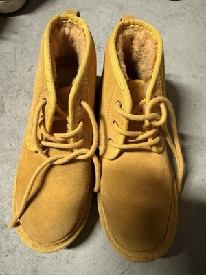 UGG 1094269 Neumel Chukka Canary Yellow Boots Suede US 5 Lace Up