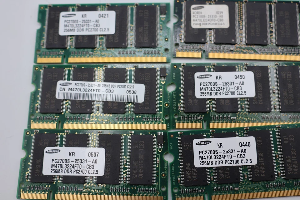 8PCS Samsung PC2700S-25331 256MB DDR 333MHz CL2.5  Laptop Memory- Apple G4 - Image 3 of 4