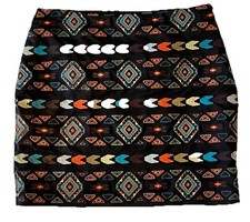 Chelsea Violet Girls Woven Stretch Mini Skirt M Tribal Native Boho Academia