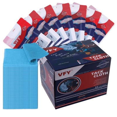 Tack Cloth 50-PC, Individual Wrapping High Tack Blue, 18''x 36'' Size, 20x16 Me...