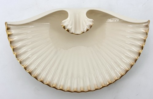Vintage Lenox Porzellan Schale in Muschelform 60er Jahre American Hollywood Regency Stil