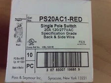 QTY 3 Pass & Seymour Legrand PS20AC1-RED Single Pole Switch #1B-1290-G10