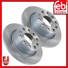 Solid Rear Brake Disc x2 Febi 23240 For Audi Seat Skoda VW 1K0615601AB 1K0615601