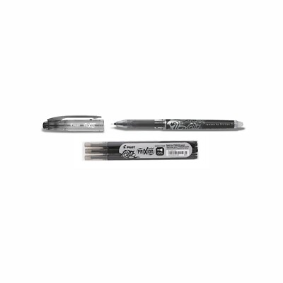 Pilot Frixion Point 0.5 Tintenroller schwarz + 3 Ersatzminen