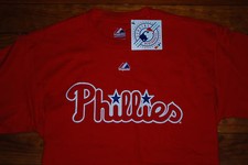 NEW Philadelphia Phillies Red Graphic Logo T-Shirt Youth Large Majestic