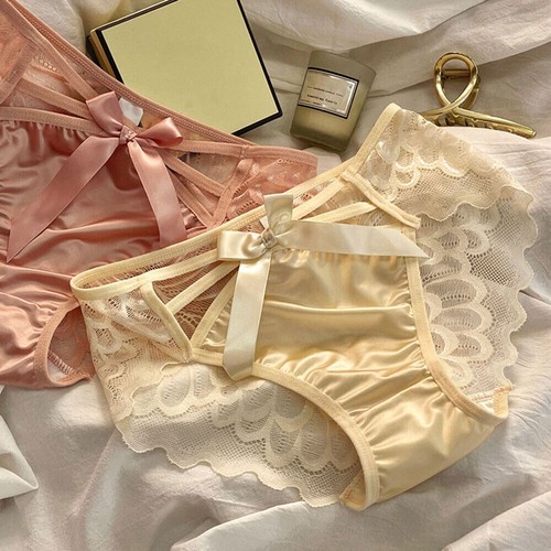 Shiny Satin Silky Knickers Sexy Briefs Women Underwear Lace Panties Seamless - Afbeelding 10 van 20
