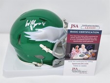 WILL SHIPLEY signed EAGLES kelly green mini helmet JSA COA