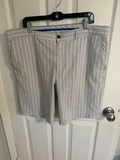 Tommy Bahama Seersucker Long Shorts: White/Blue/Coral- Men’s 38w 10” inseam