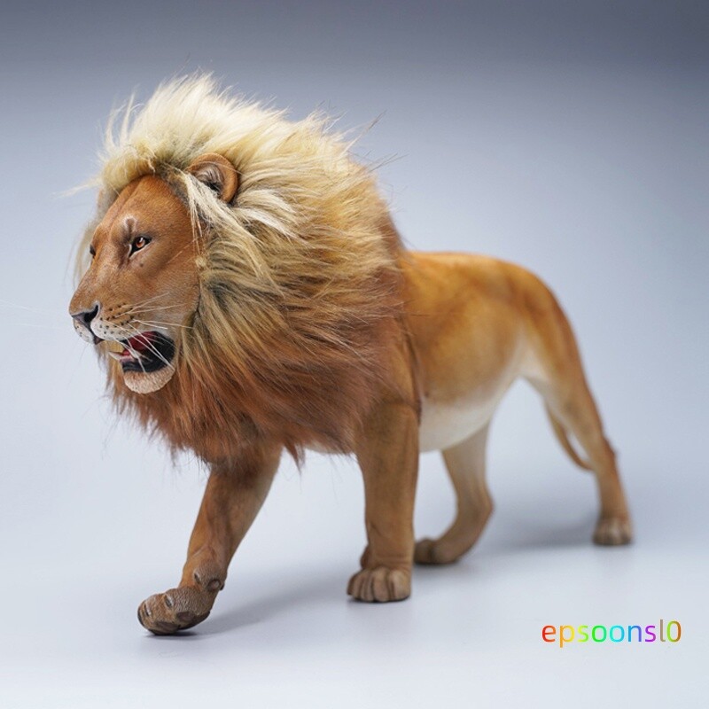 JXK 1/6 Scale Simulated Hairy Lion Figure Resin Model Toy