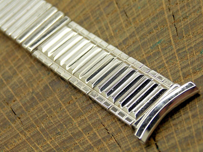 Vintage NOS Unused Watch Band Expansion 19mm White Gold Filled Speidel Short